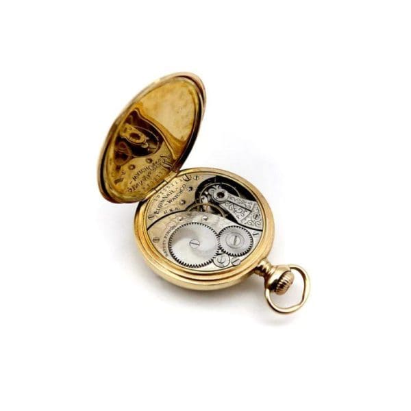 14K Gold Edwardian Elgin Ladies Pocket Watch 1904 5