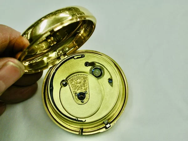 18ct Gold Pair cased Pocket Watch With Tri coloured Face Chester 1822 13
