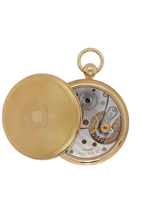 18kt Rose Zenith Open Face Pocket Watch Thomas Engel No° 9 with Box Papers 14