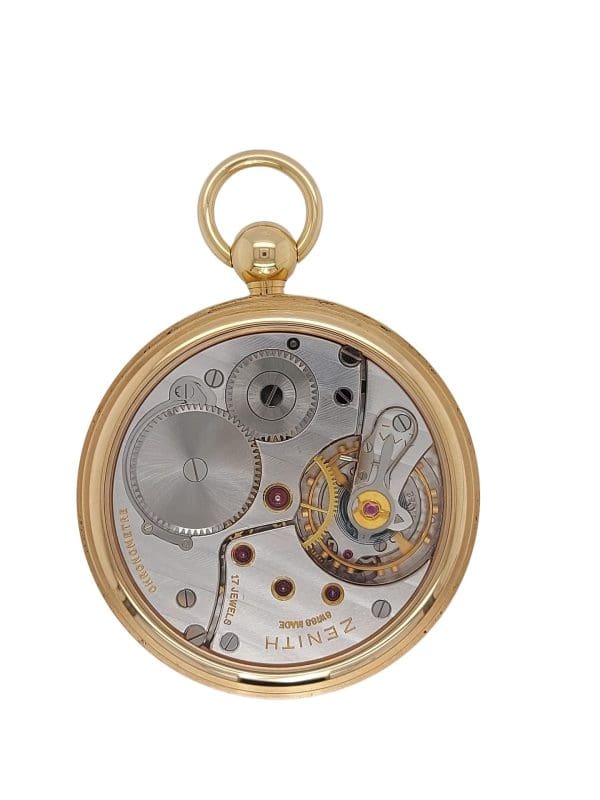 18kt Rose Zenith Open Face Pocket Watch Thomas Engel No° 9 with Box Papers 15