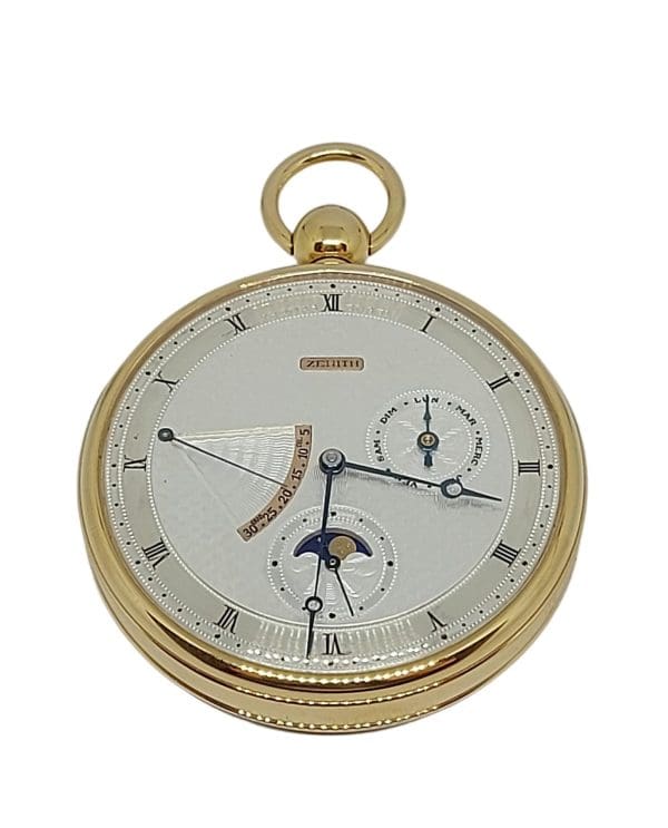 18kt Rose Zenith Open Face Pocket Watch Thomas Engel No° 9 with Box Papers 2