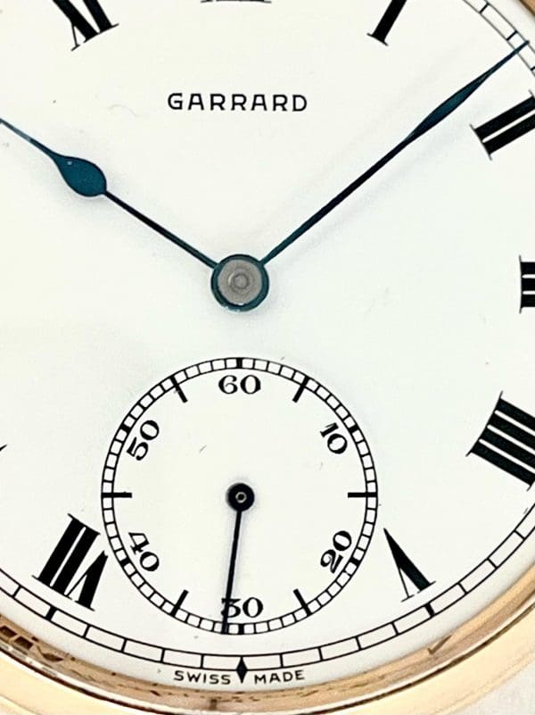 9 Karat Solid Gold Open Faced Pocket Watch vum Garrard 3