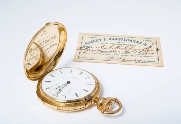 A S Railway Gold Minute Repeating Pocket Watch Presented to J.H. Ramsey 1865 2