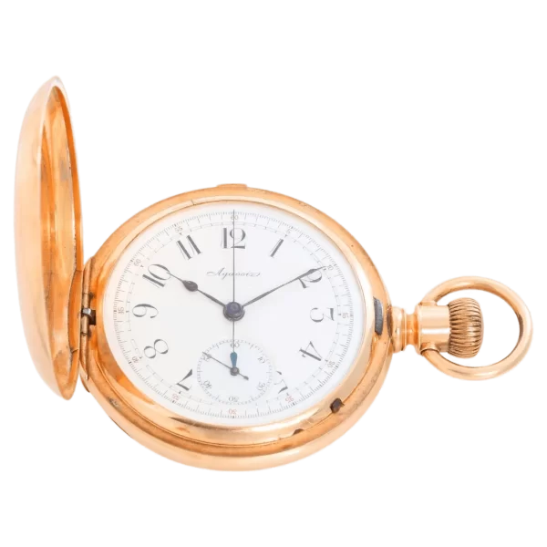 Orologio da tasca con cronografo Agassiz in oro giallo 14K 1