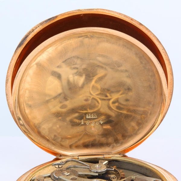 Orologio da tasca con cronografo Agassiz in oro giallo 14 carati 6