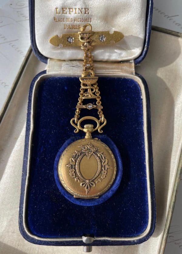 Antique 18K French Pocket Watch with Bowl of Hygieia 7