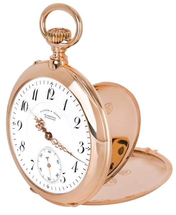 Antique A. Lange Sohne. Rare Rose Gold Open Face Keyless Lever Pocket Watch 2