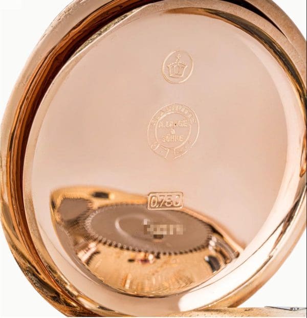 Antique A. Lange Sohne. Rare Rose Gold Open Face Keyless Lever Pocket Watch 5