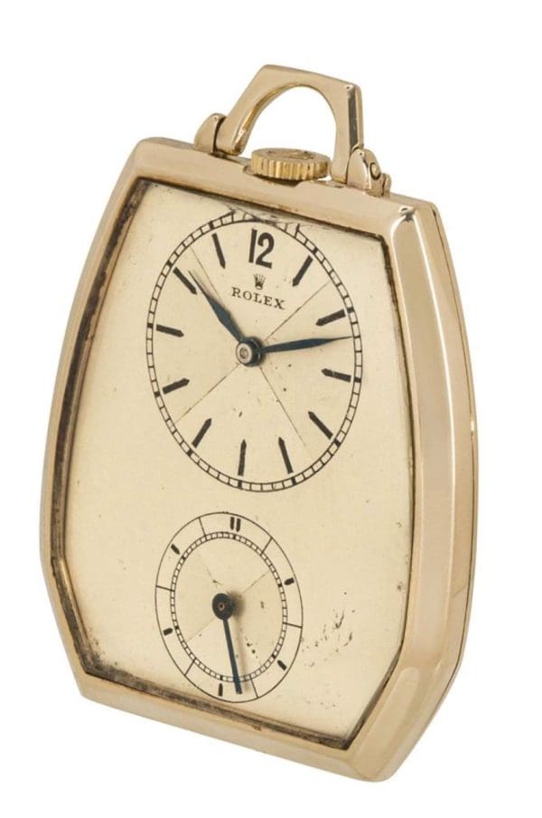Antique Rare Rolex Prince 9CT Gold Keyless Lever Pocket Watch C1930s 2