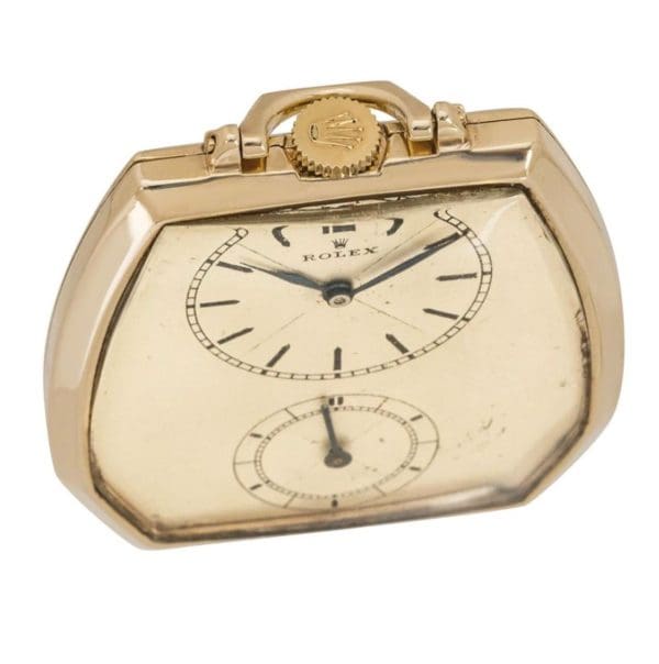 Antique Rare Rolex Prince 9CT Gold Keyless Lever Pocket Watch C1930s 3