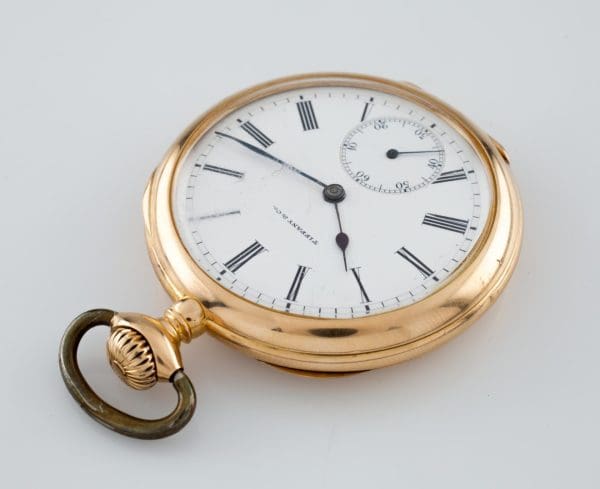 Antique Tiffany Co. 18k Yellow Gold Open Face Pocket Watch Size 8 3