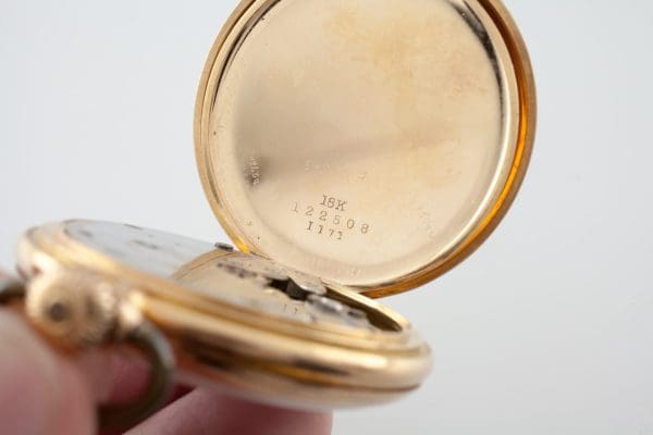 Antique Tiffany Co. 18k Yellow Gold Open Face Pocket Watch Size 8 4