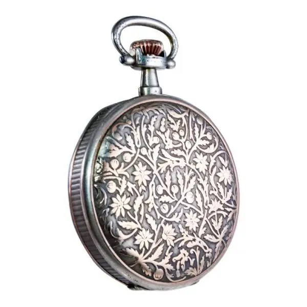Charles Tissot Gun Metal Silver and Gold Coin Edged Open Faced Pocket Watch 6