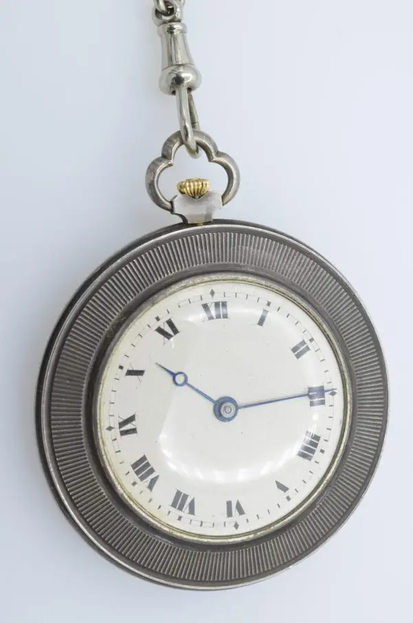 Duke of Wellington Medal Pocket Watch Silver with Chain 1930 2