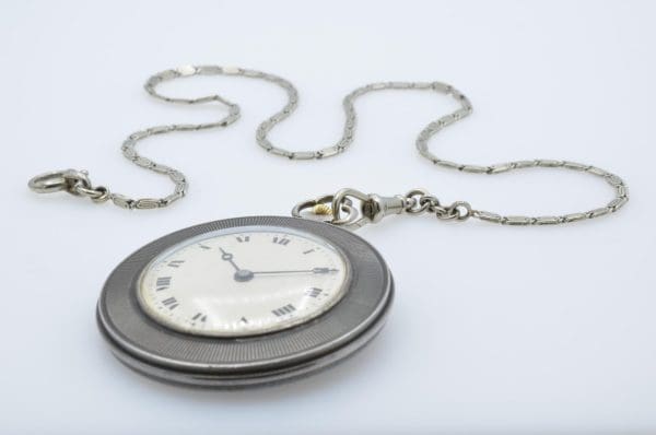 Duke of Wellington Medal Pocket Watch Silver with Chain 1930 4