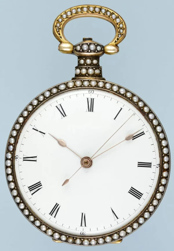 ENAMELLED SILVER GILT CHINESE MARKET POCKET WATCH 3