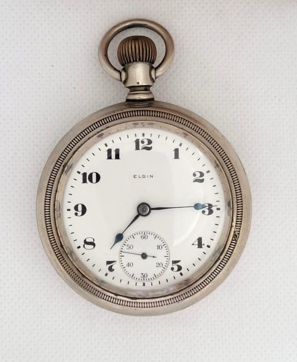 Elgin Pocket Watch Silverode Railway Heavy Working 7 Jewel Year 1921 2