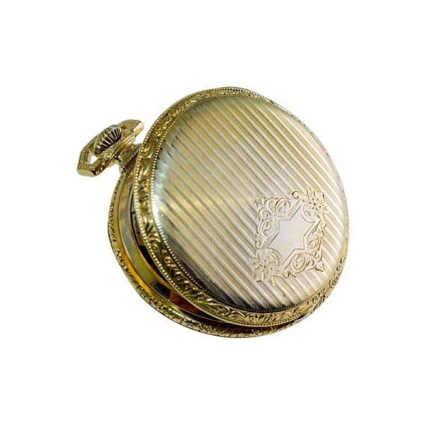 Elgin Yellow Gold Filled Art Deco Hand Engraved Pocket Watch from 1918 10