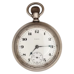 Elgin Pocket Watch Silverode Railway Heavy Working 7 Jewel Year 1921 1 transformed