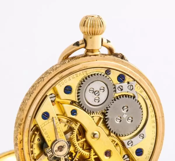 Fine Enamelled Gold Half Hunter Case Pocket Watch 1880s 10