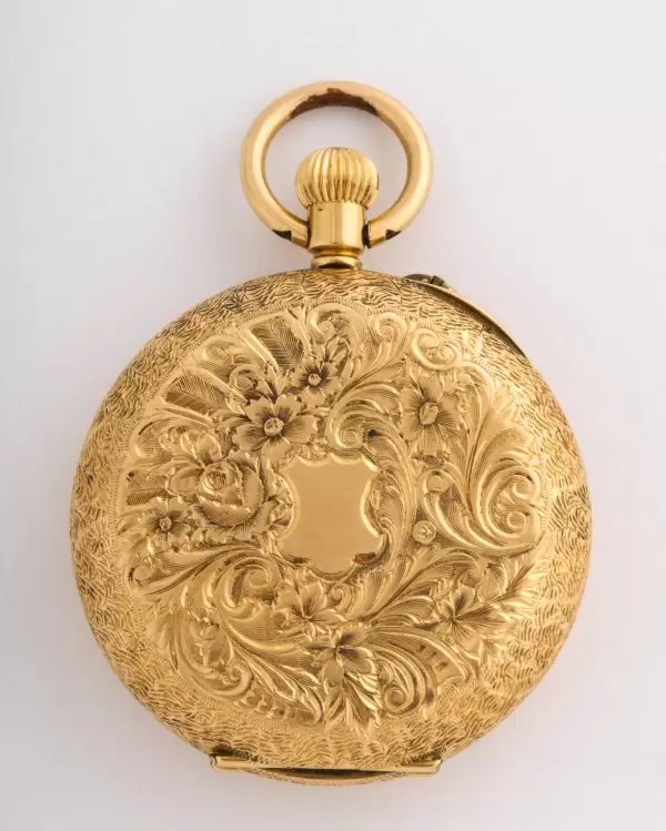 Fine Enamelled Gold Half Hunter Case Pocket Watch 1880s 15