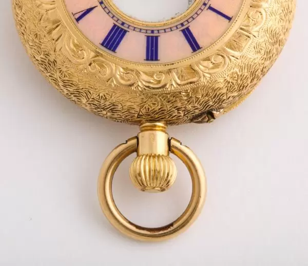 Fine Enamelled Gold Half Hunter Case Pocket Watch 1880s 19