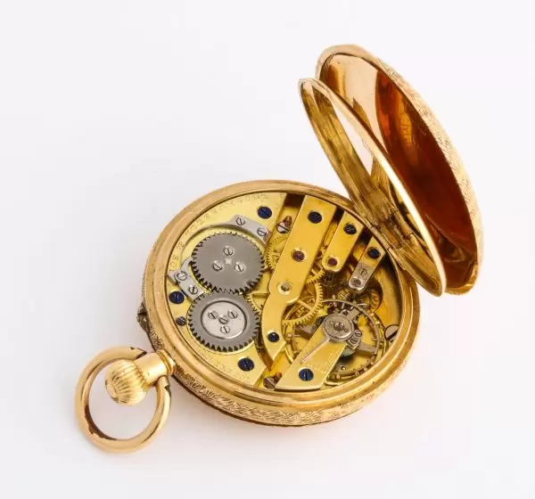 Fine Enamelled Gold Half Hunter Case Pocket Watch 1880s 6