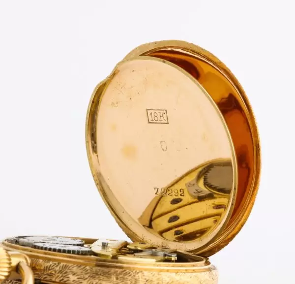 Fine Enamelled Gold Half Hunter Case Pocket Watch 1880s 7