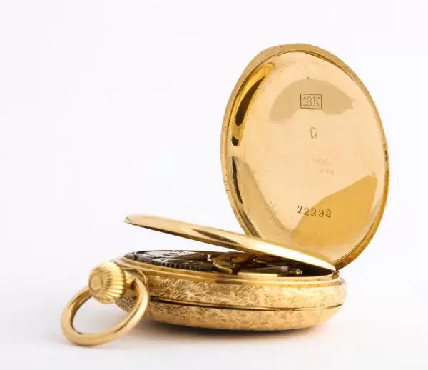 Fine Enamelled Gold Half Hunter Case Pocket Watch 1880s 8