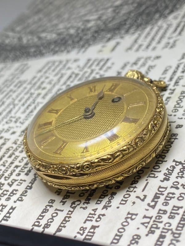 Fine V Rare John Pace of Bury London hallmarked c1827 18K Gold Pocket Watch 3