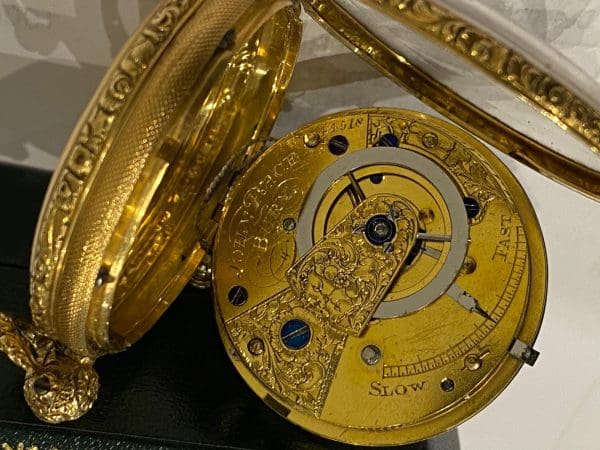 Fine V Rare John Pace of Bury London hallmarked c1827 18K Gold Pocket Watch 8