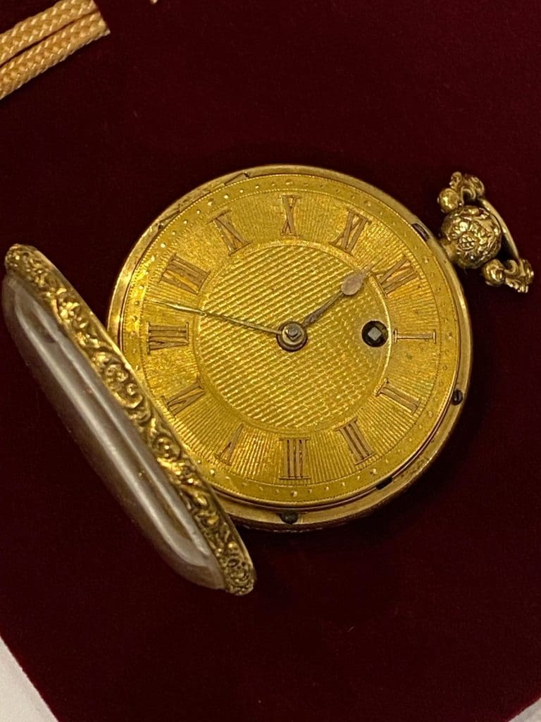 Feine, seltene John Pace of Bury London Taschenuhr aus 18 Karat Gold, gepunzt um 1827, 9