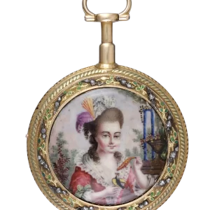 GOLD AND ENAMEL REPEATING FRENCH CYLINDER POCKET WATCH 1