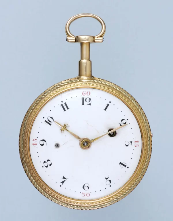 GOLD AND ENAMEL REPEATING FRENCH CYLINDER POCKET WATCH 3