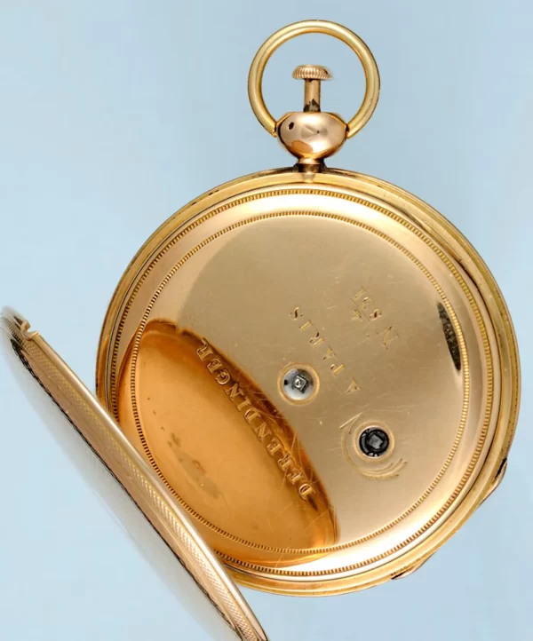 GOLD QUARTER REPEATING FRENCH CYLINDER POCKET WATCH 3