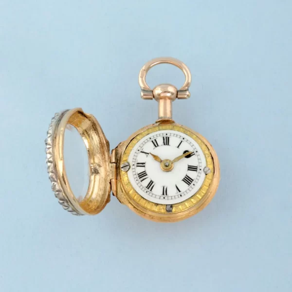 GOLD WATCH AND DIAMOND SET RING MOUNT 12