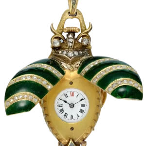 GOLD AND ENAMEL BEETLE FORM WATCH  1 transformed