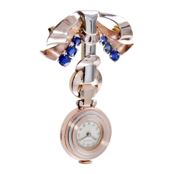 Gubelin 14Kt. Rellotge de penjoll multicolor Art Deco per a dona vers els anys 30 de Movado 3 