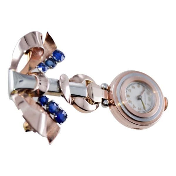 Gubelin 14Kt. Rellotge de penjoll de dona art déco multicolor cap a la dècada de 1930 de Movado 6 