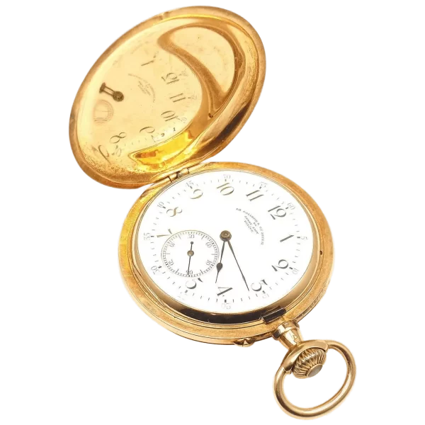 Henry Capt Yellow Gold Chronoautomatic Full Hunter Pocket Watch 1 transformed