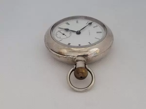 Illinois 1886 Pocket Watch Silver Working Case Heavy 7 Jewel Hunting 4