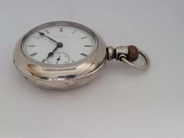 Illinois 1886 Pocket Watch Silver Working Case Heavy 7 Jewel Hunting 6