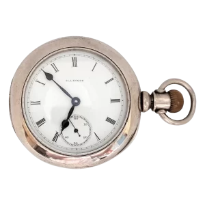 Illinois 1886 Pocket Watch Silver Working Case Heavy 7 Jewel Hunting 1 transformed