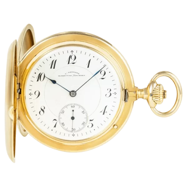 J Assmann Glashutte Fine Keyless Lever Full Hunter Pocket Watch C1900 1 трансформований