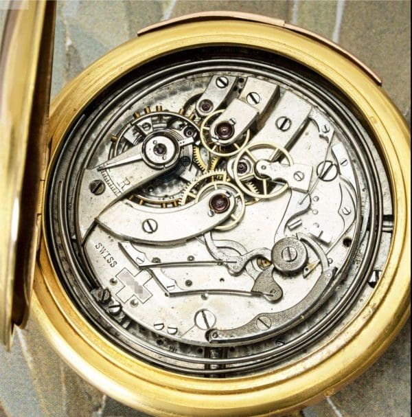 Large Keyless Lever Minute Repeater Chronograph Full Hunter Pocket Watch C1890 4