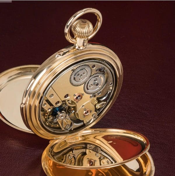 LeCourltre Heavy 18CT Gold Keyless Lever Minute Repetidor Full Hunter PocketWatch 4