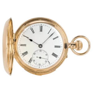 LeCourltre Heavy 18CT Gold Keyless Lever Minute Repeater Full Hunter PocketWatch 1 berubah