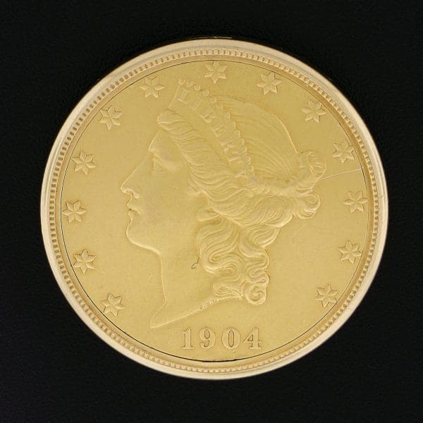 Mauboussin 18k Gold Hidden Pocket Watch in Double Eagle 20 Dollar Liberty Coin 2