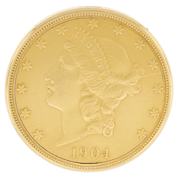 Mauboussin 18k Gold Hidden Pocket Watch in Double Eagle 20 Dollar Liberty Coin 1 transformed