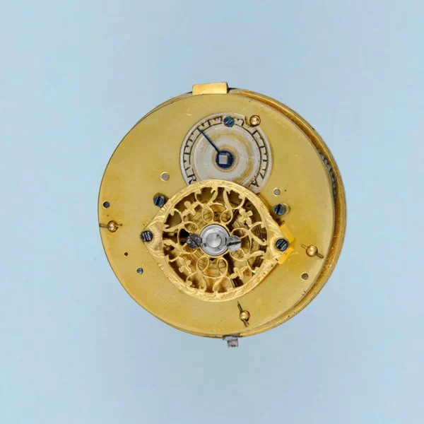 PEARL SET GOLD AND ENAMEL PENDANT WATCH 2